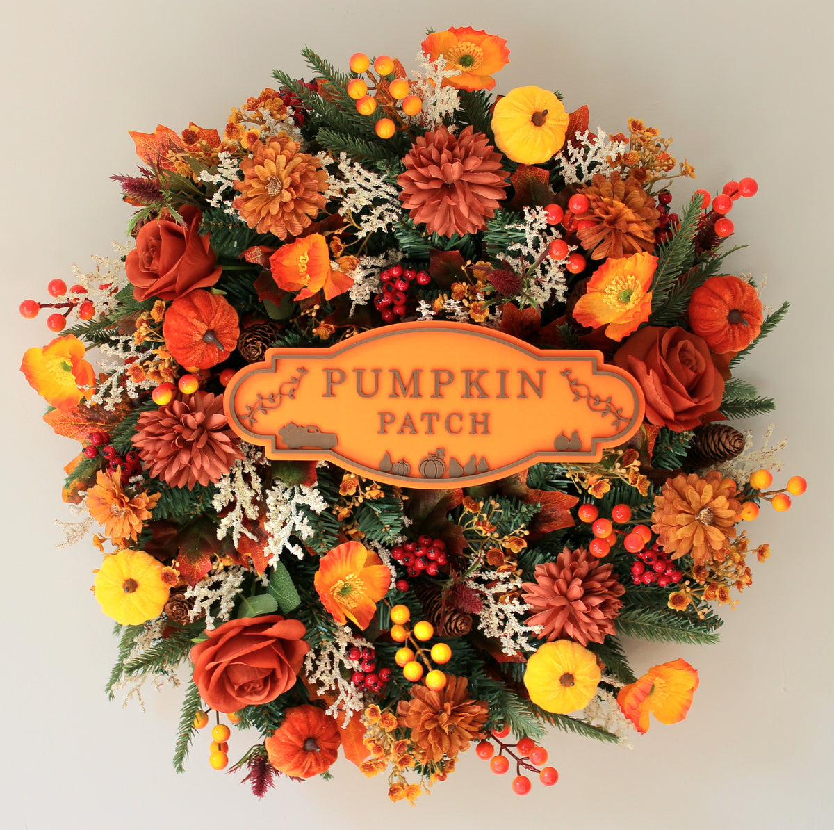 Pumpkin Patch Deluxe Door Wreath 60cm