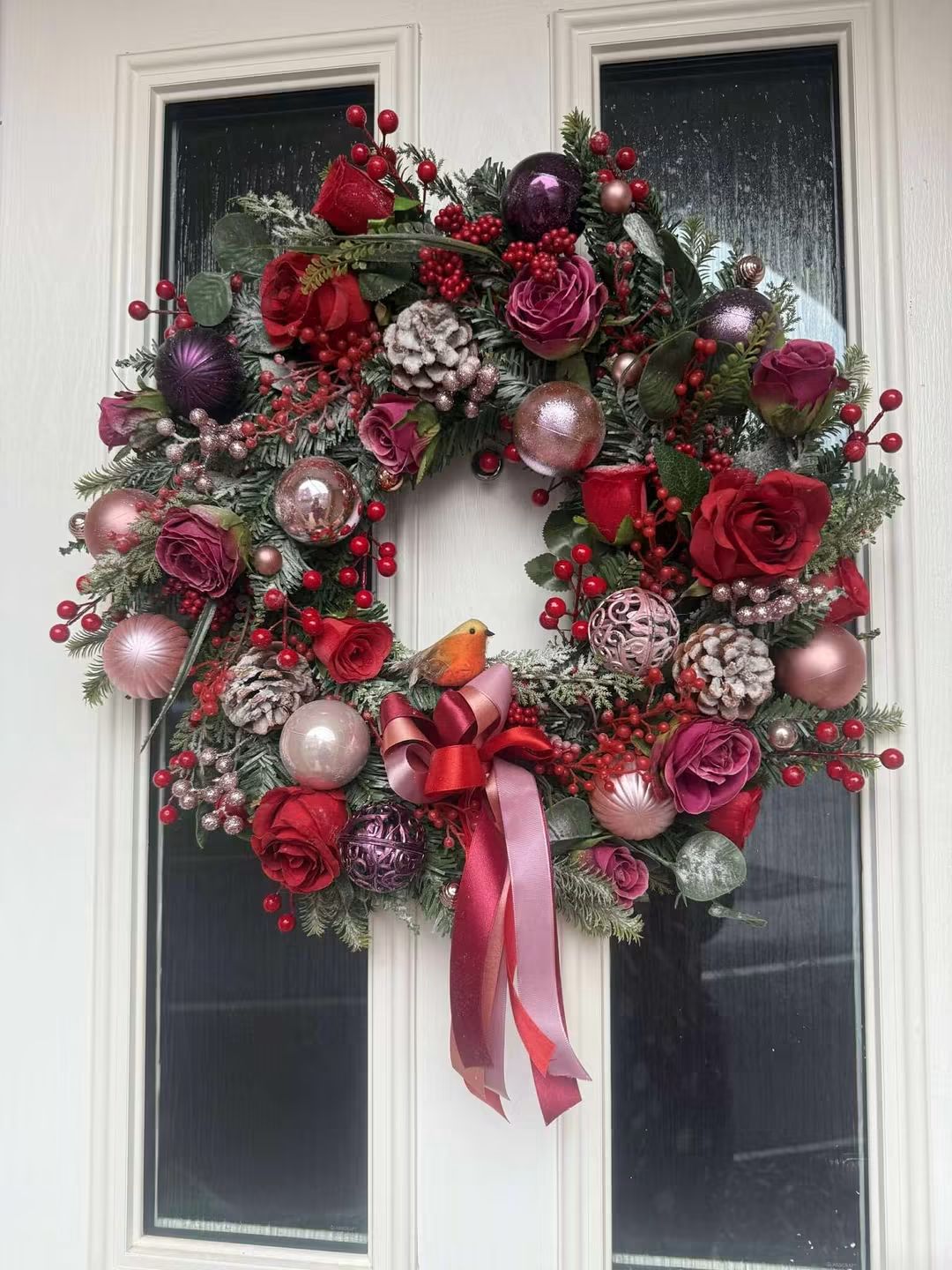 Raspberry Ripple Deluxe Door Wreath 60cm