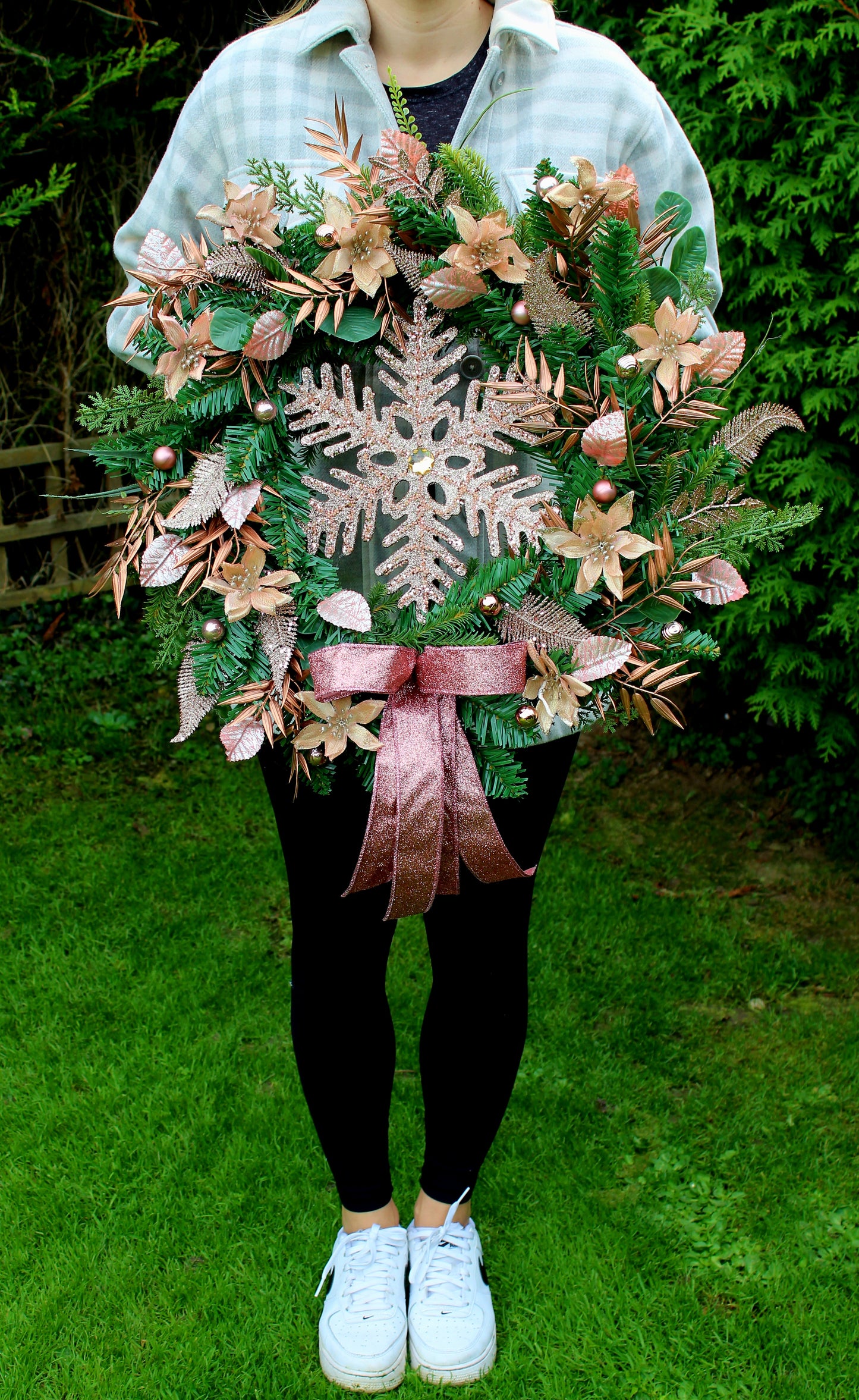 Rose Gold Opulence Christmas Door Wreath