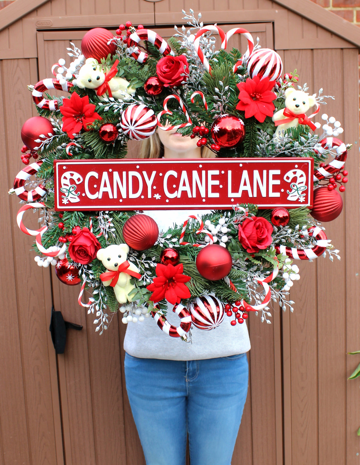 Candy Cane Lane Door Wreath 65cm