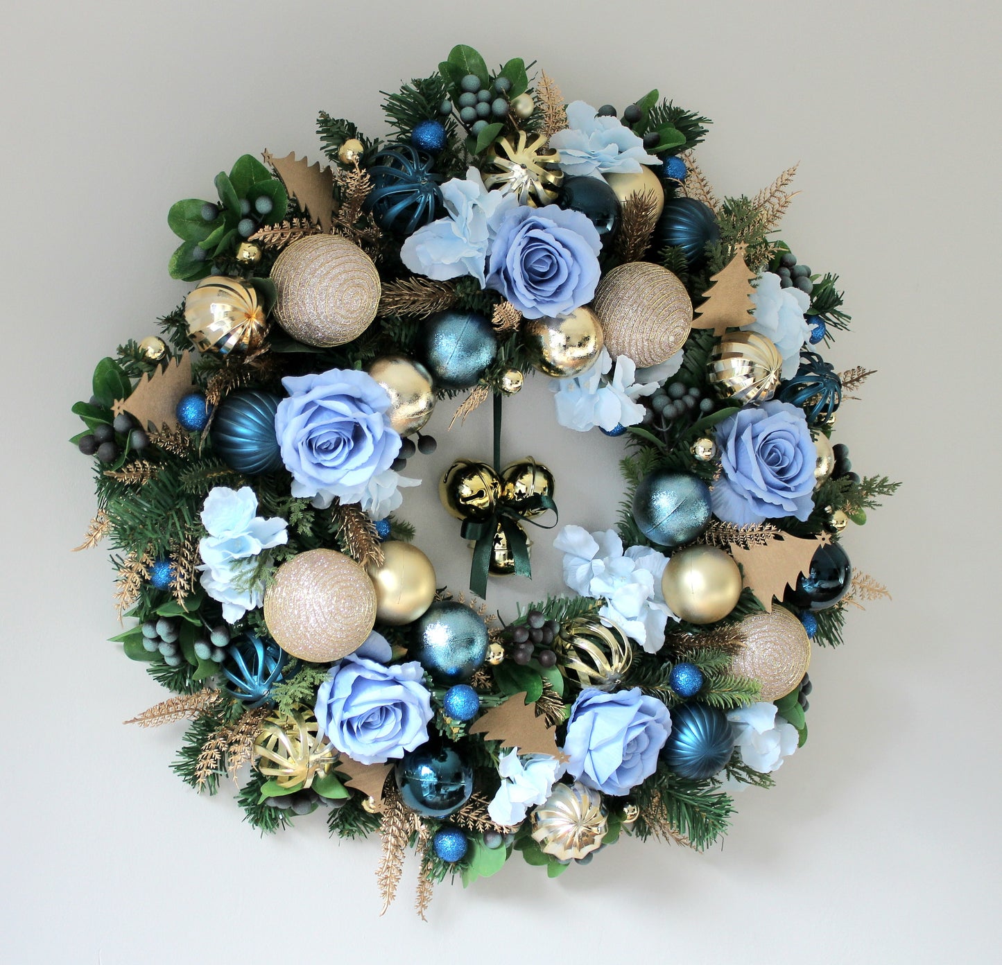 Jingle Bell Blue Deluxe Door Wreath