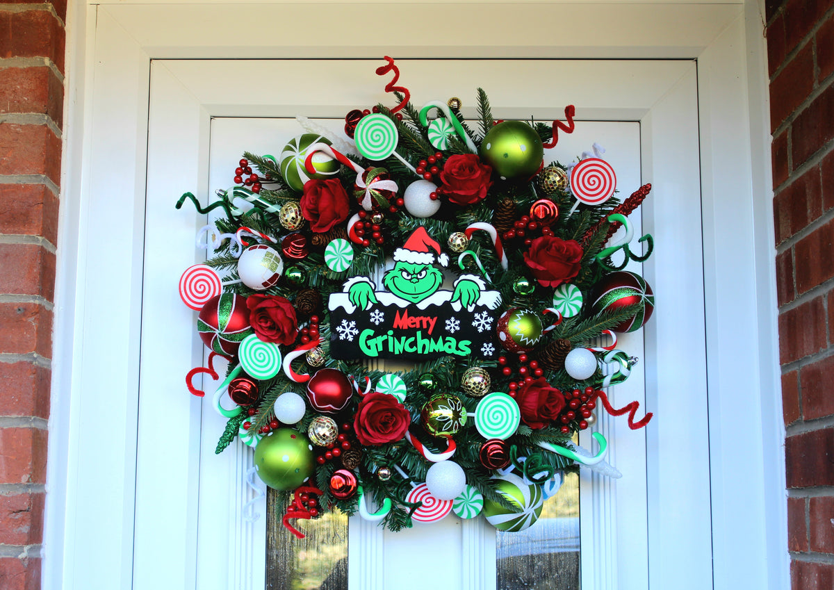 Merry Grinchmas Door Wreath 60cm
