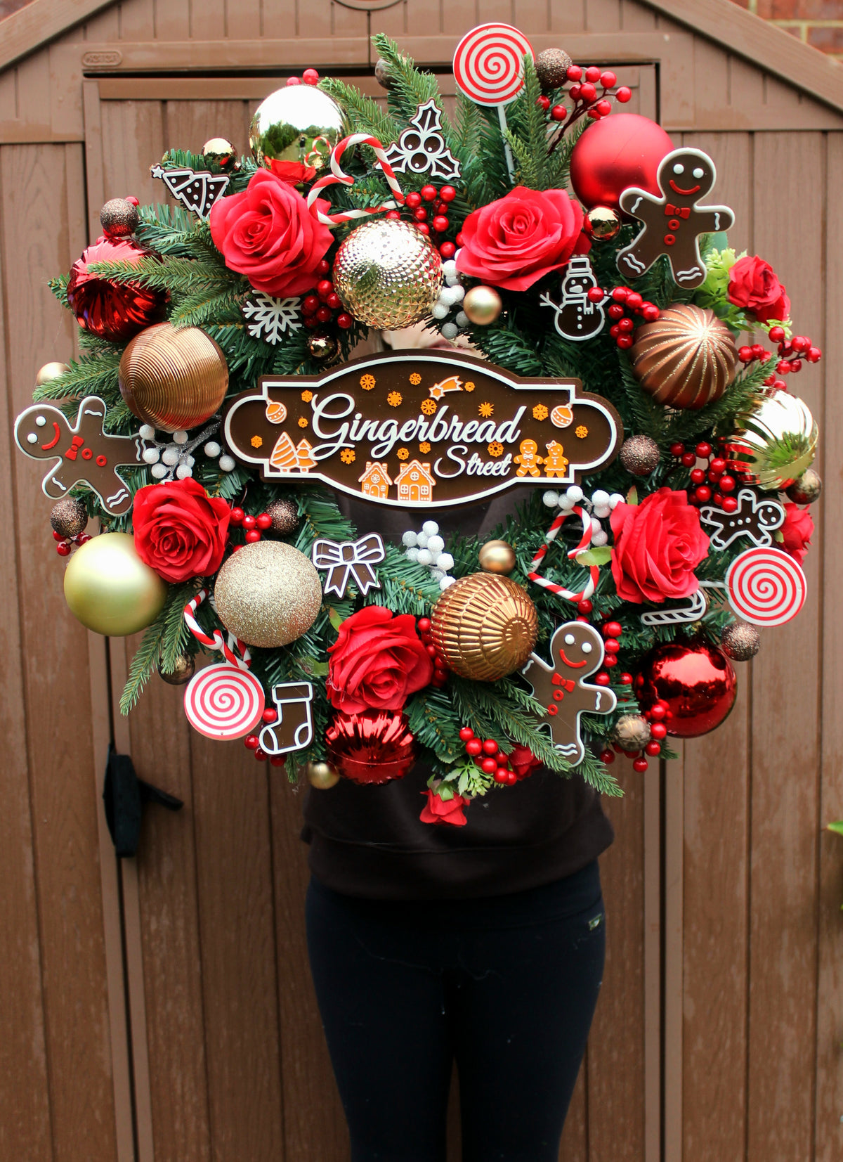 Gingerbread Street Deluxe Door Wreath 60cm