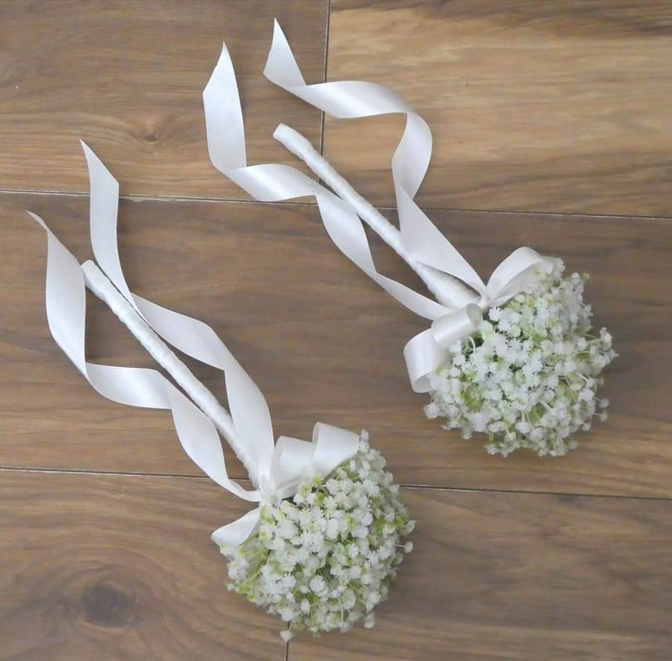 Gypsophilia Spray Flower Girl Wand