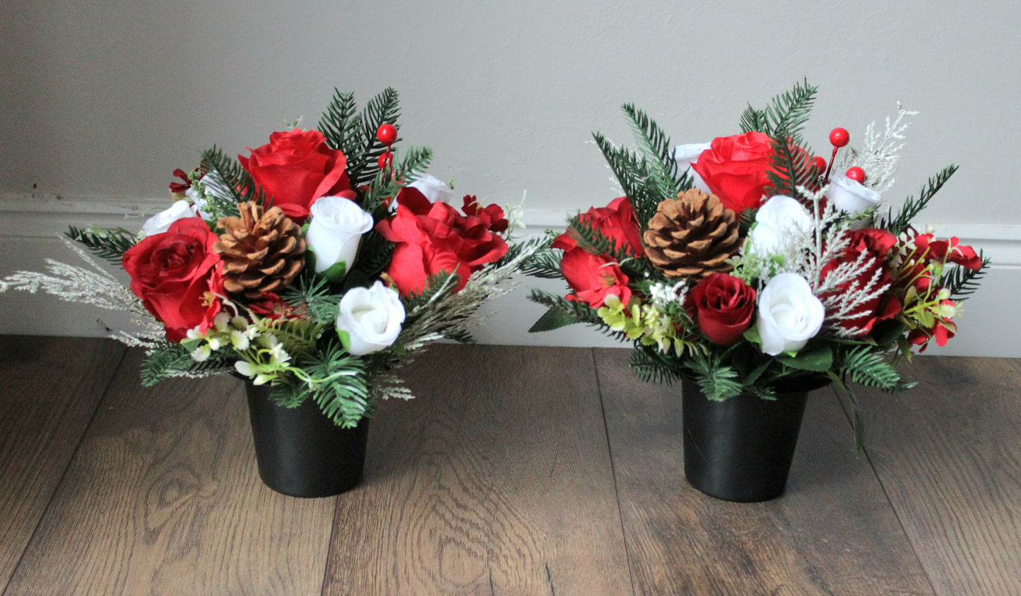 Christmas Grave Pots