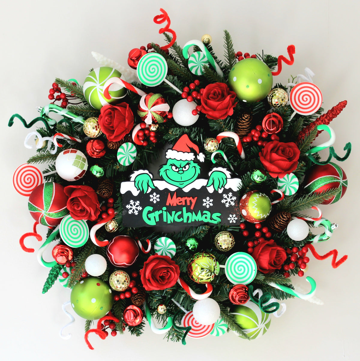 Merry Grinchmas Door Wreath 60cm