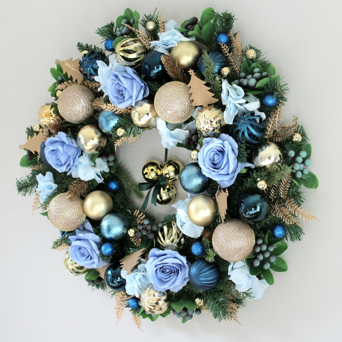 Jingle Bell Blue Deluxe Door Wreath