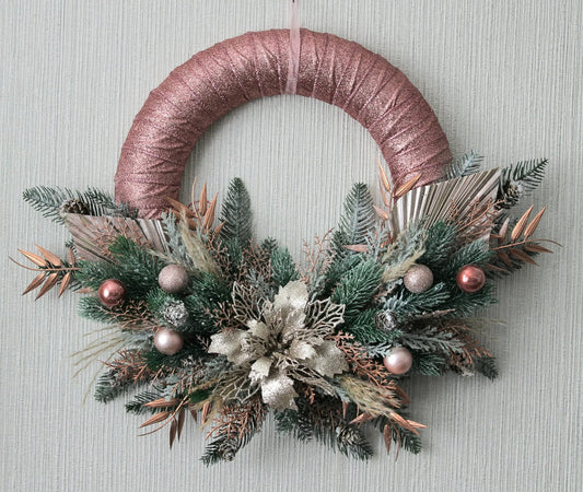 Rose Gold Champagne Blush Door Wreath