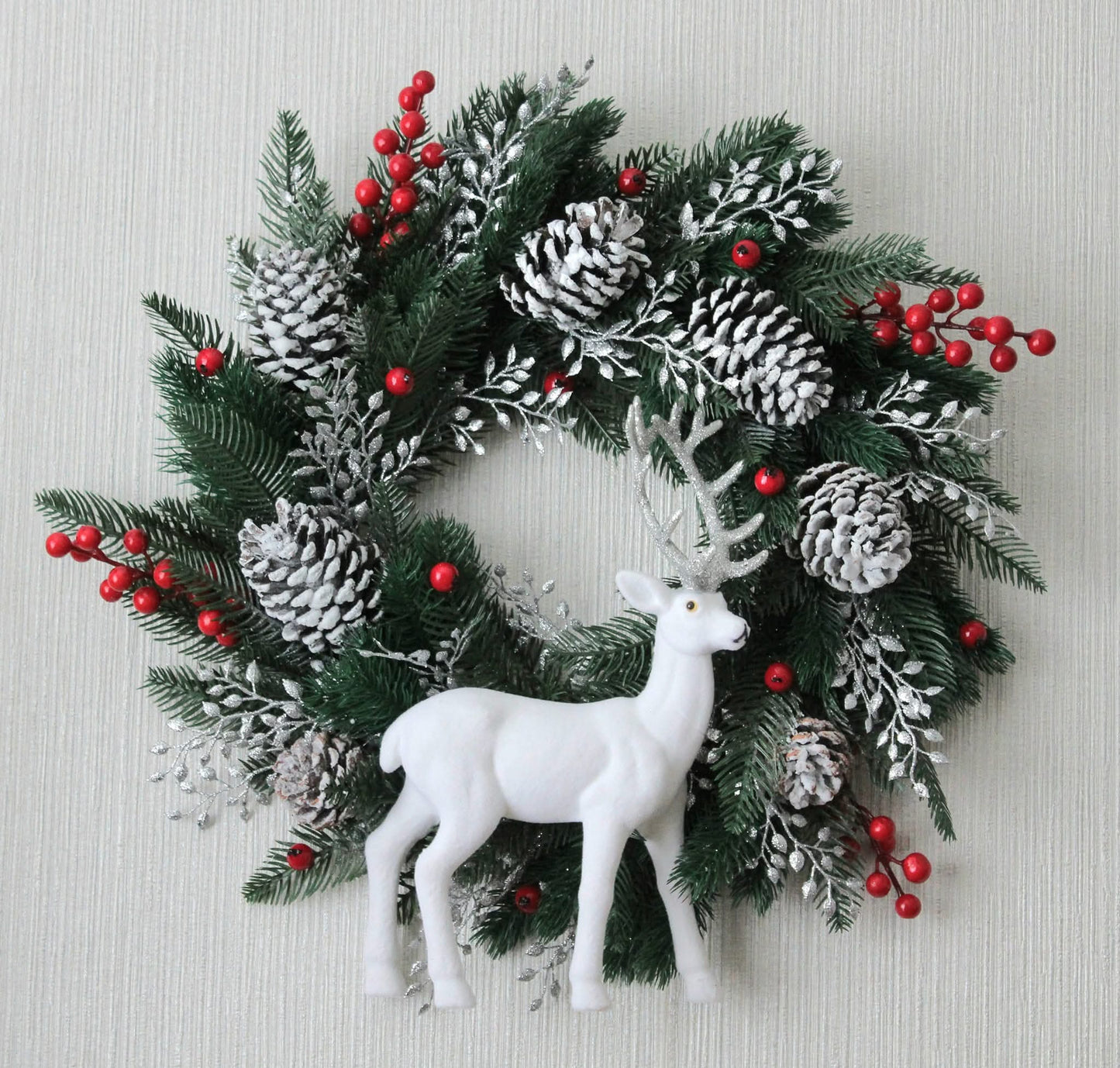 Silent Night Stag Door Wreath