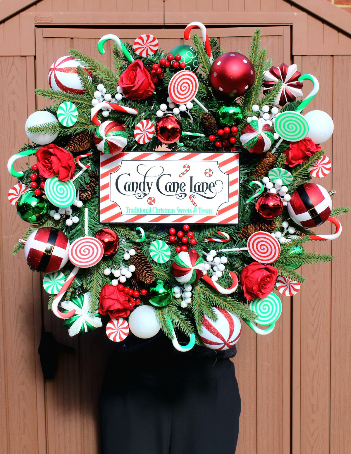 Candy Cane Lane Door Wreath 60cm