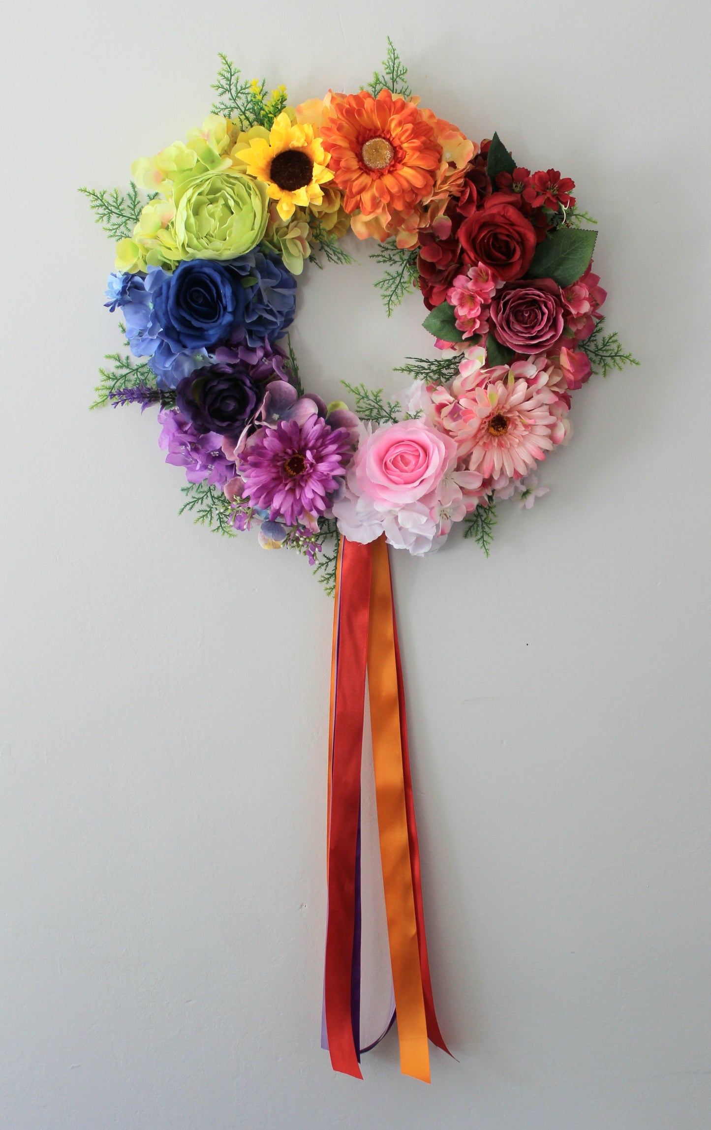 Rainbow Door Wreath