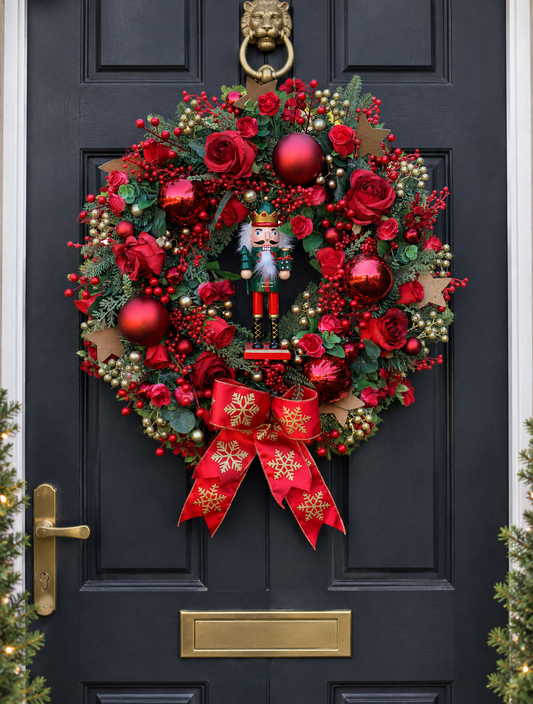 The Ruby Nutcracker Door Wreath 60cm