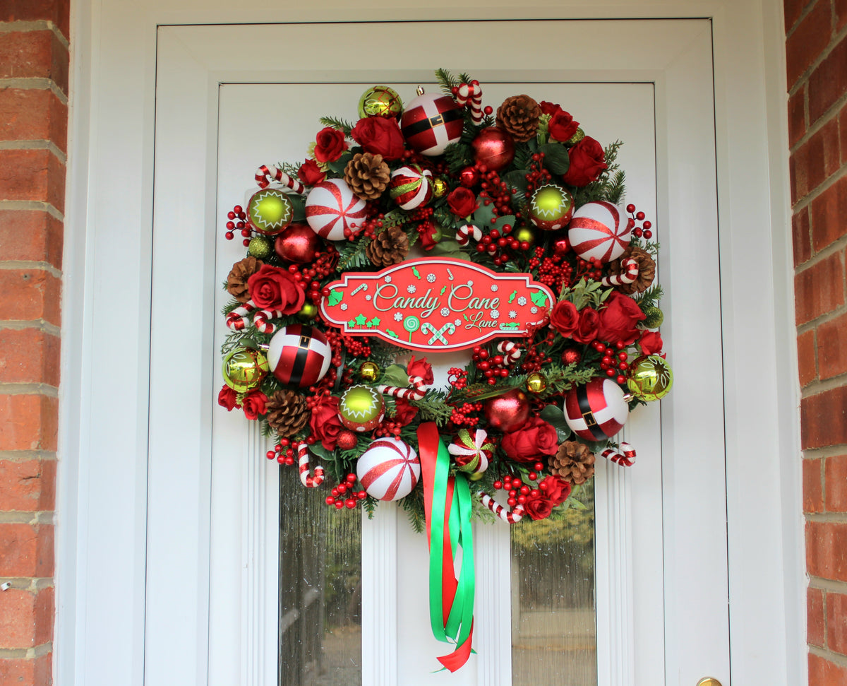 Candy Cane Lane Door Wreath 60cm