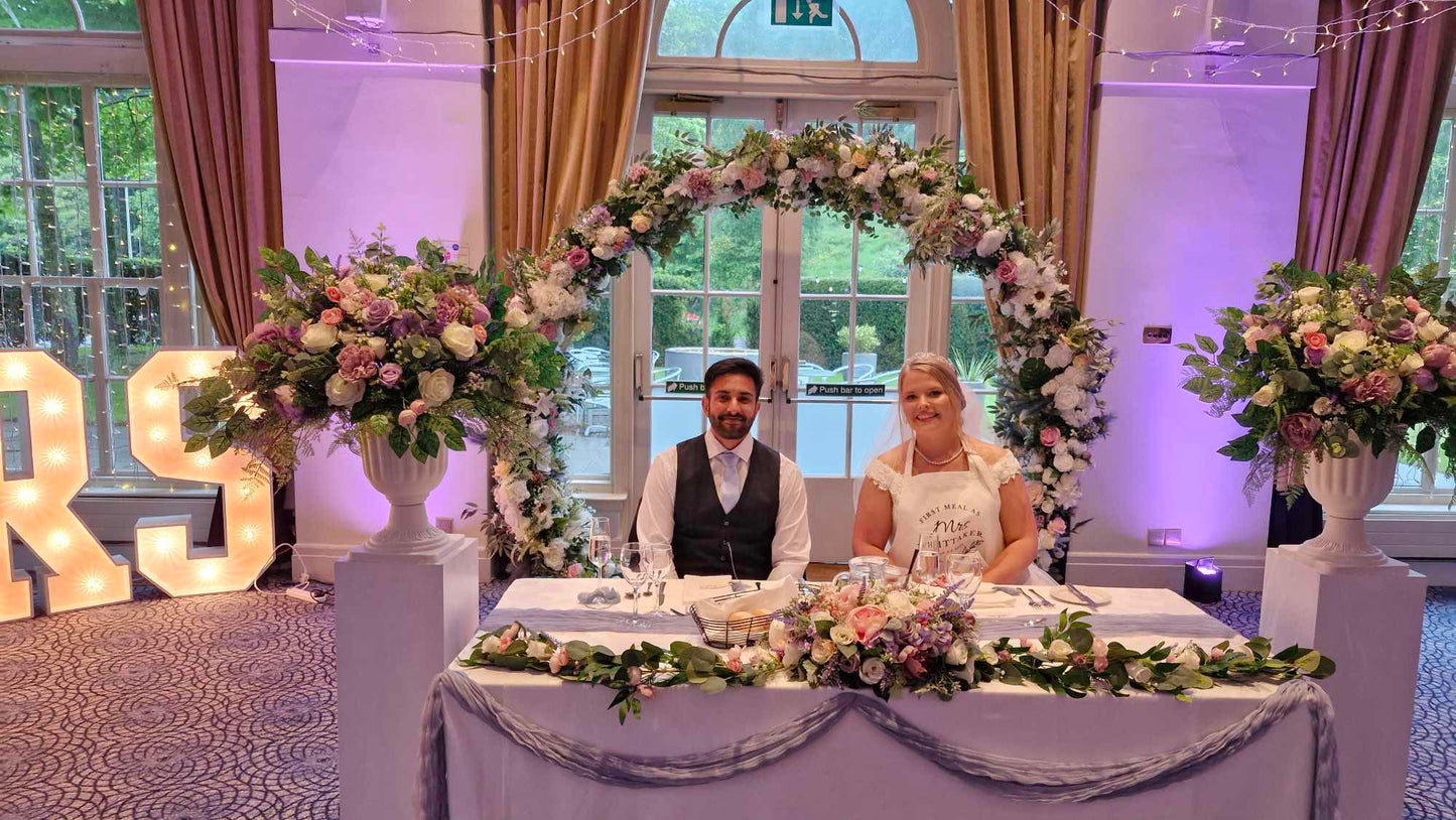 The Bespoke Table Centrepieces. Made To Match The Bouquets In Your Box