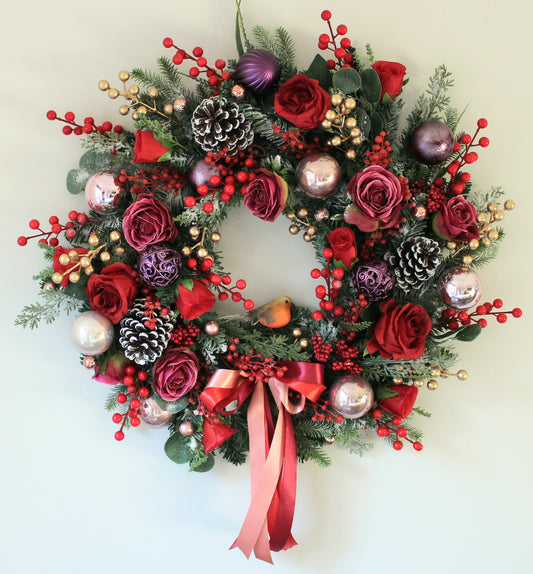 Raspberry Ripple Deluxe Door Wreath