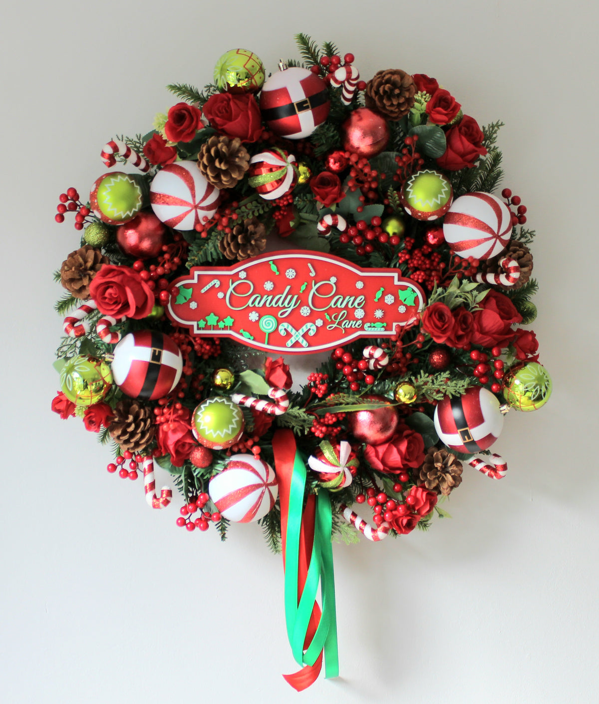 Candy Cane Lane Door Wreath 60cm