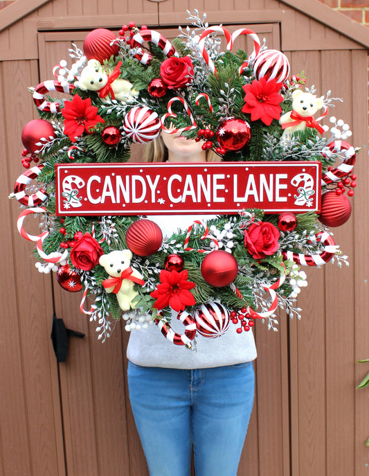 Candy Cane Lane Door Wreath 65cm