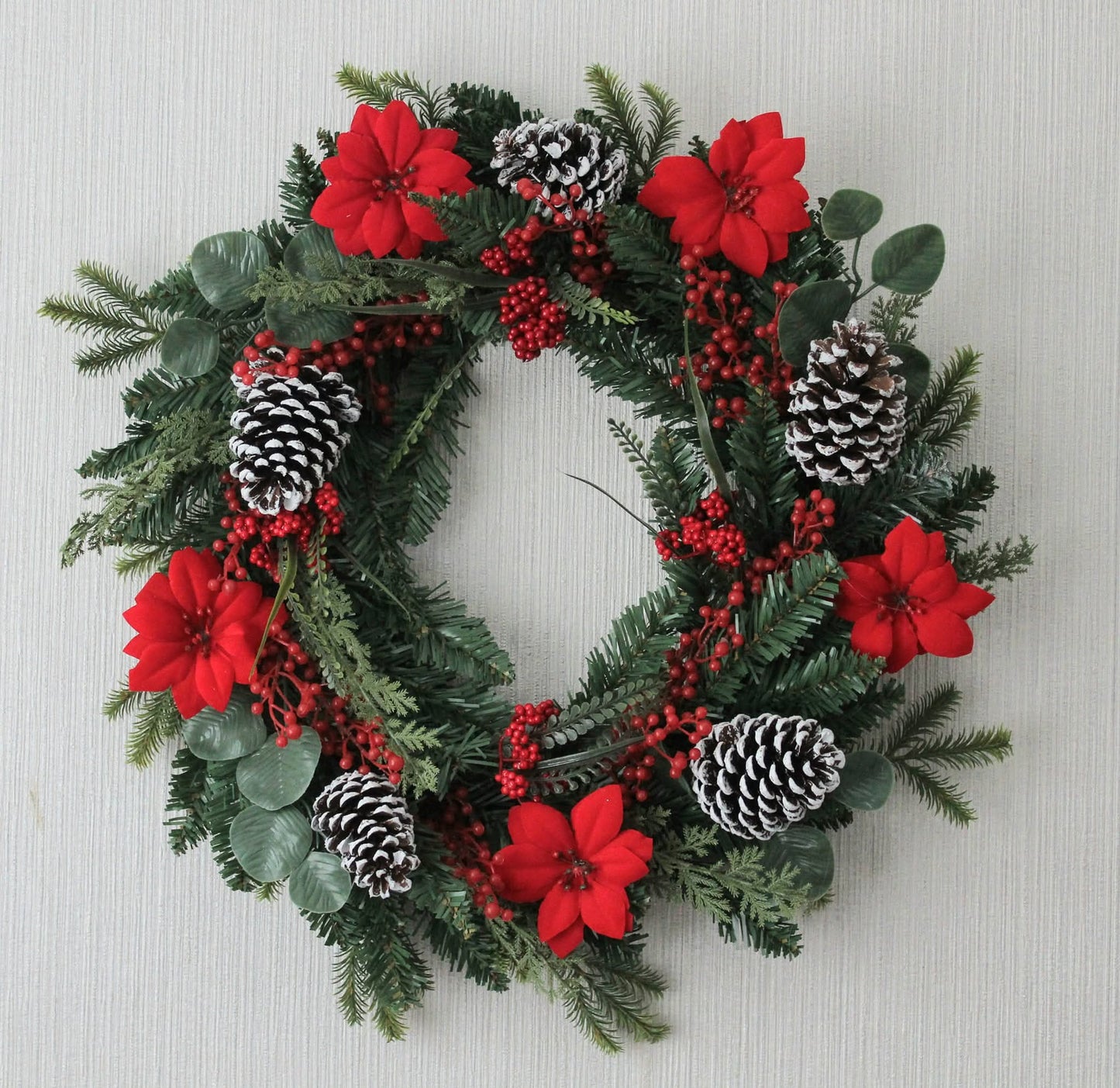 Frosted Poinsettia Door Wreath