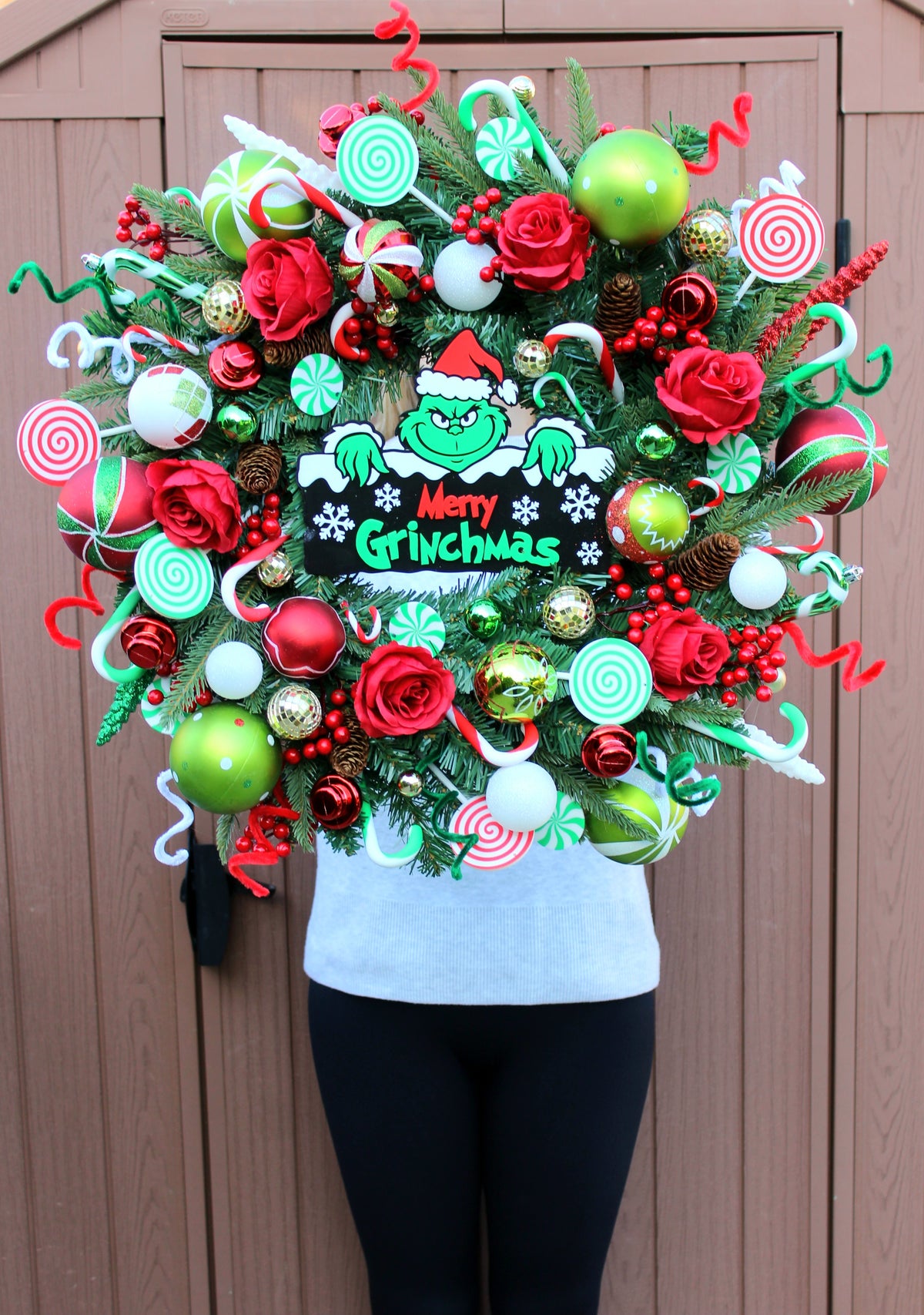 Merry Grinchmas Door Wreath 60cm