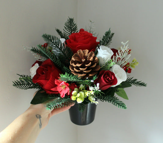 Christmas Grave Pots