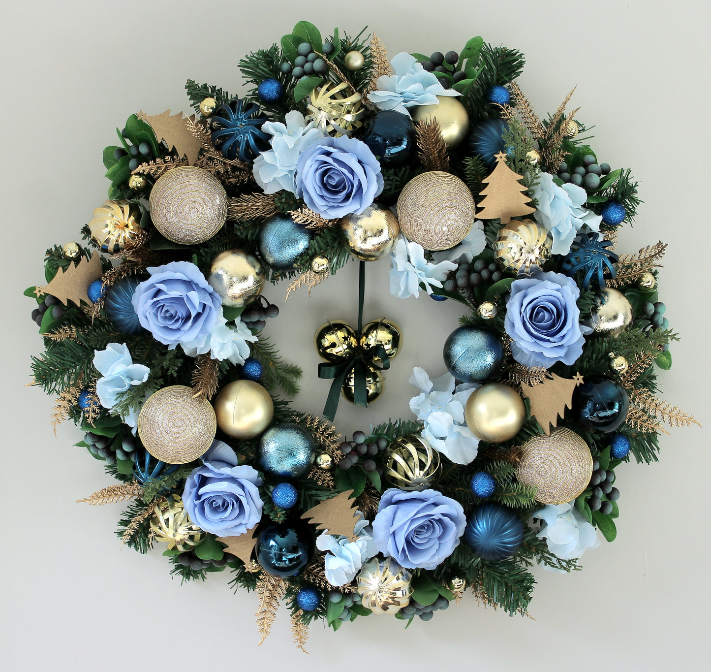 Jingle Bell Blue Deluxe Door Wreath