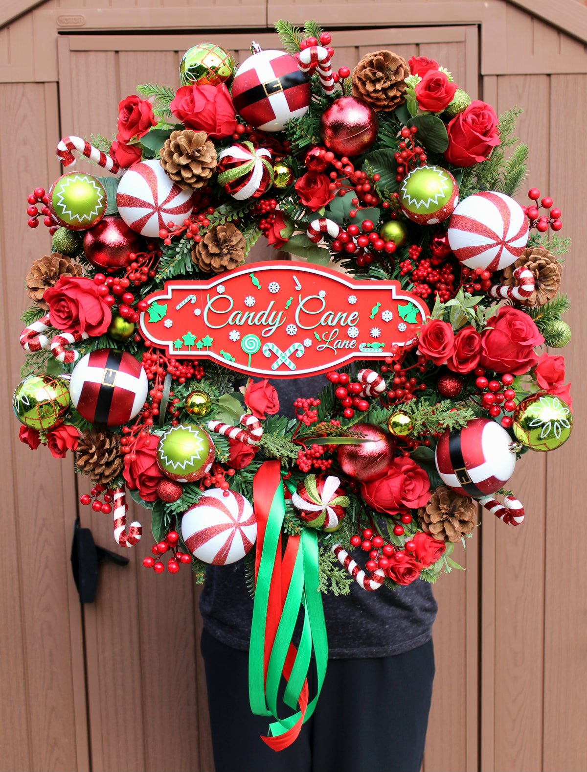 Candy Cane Lane Door Wreath 60cm