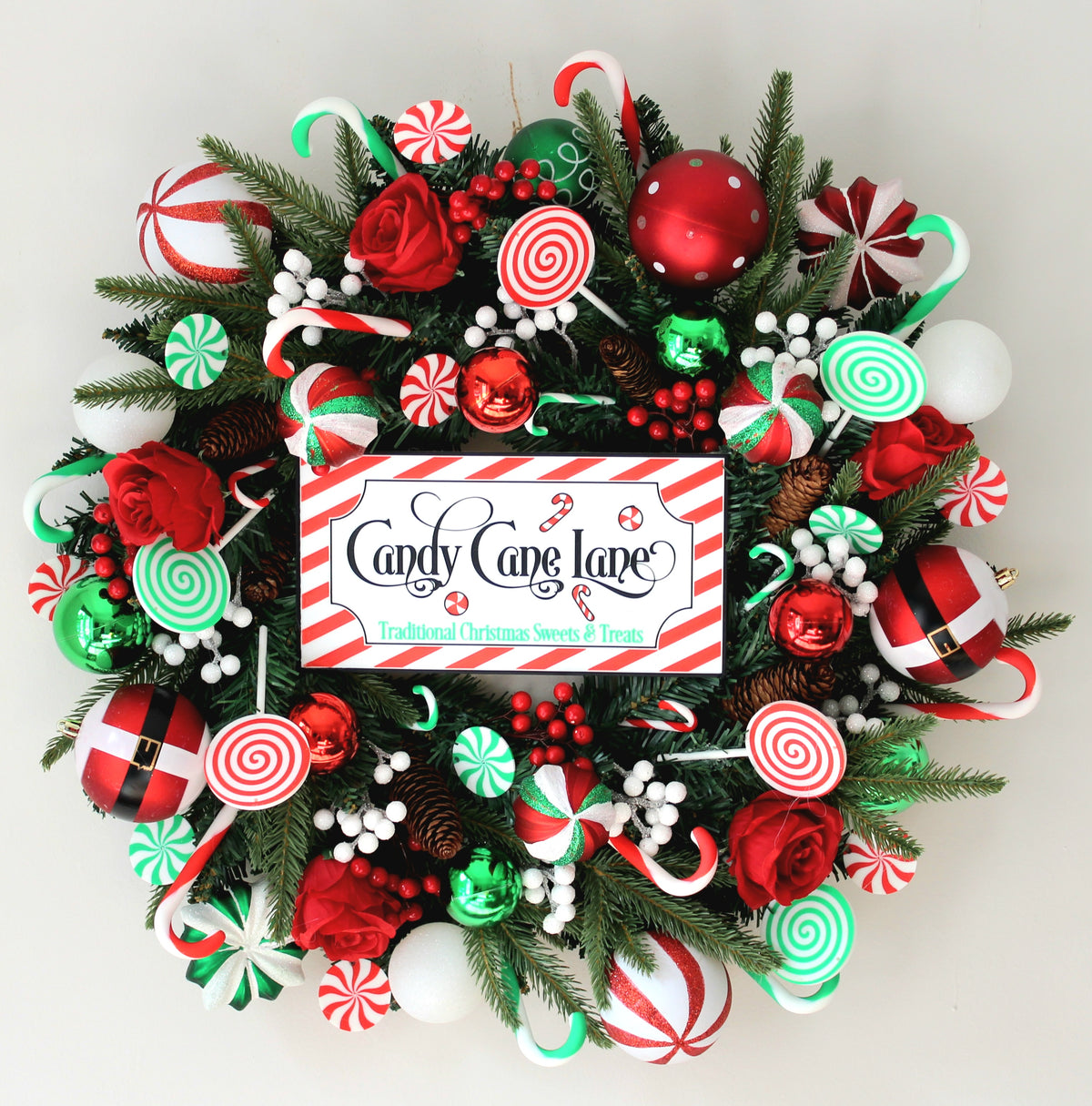 Candy Cane Lane Door Wreath 60cm