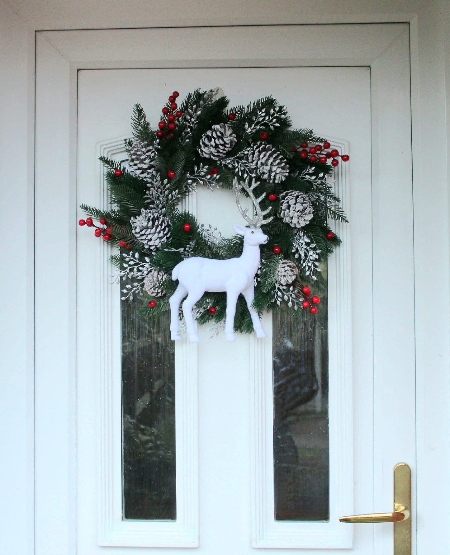 Silent Night Stag Door Wreath