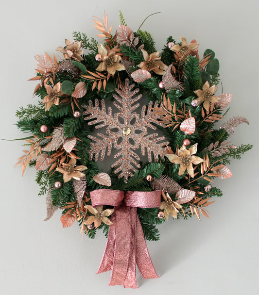 Rose Gold Opulence Christmas Door Wreath