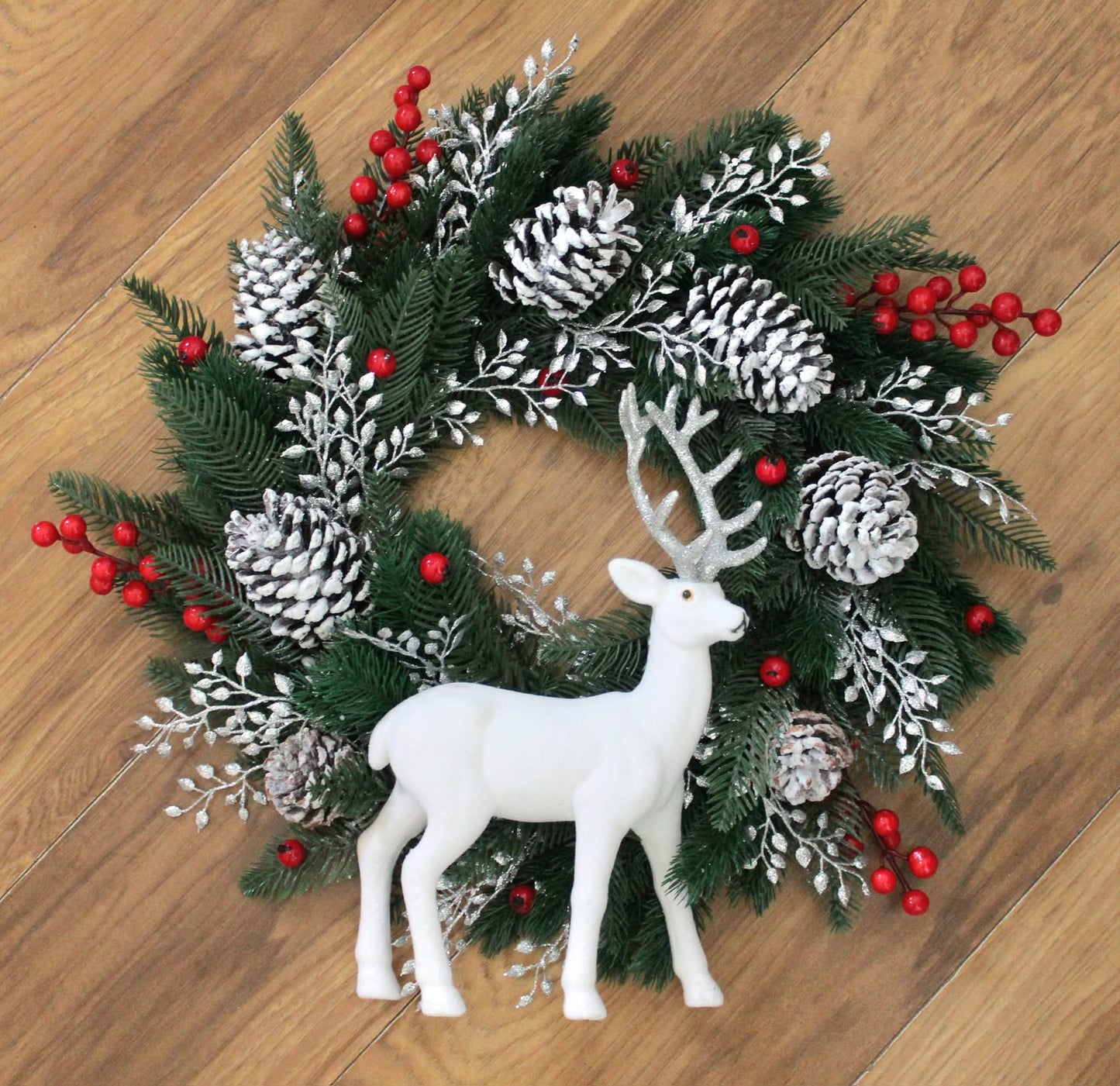 Silent Night Stag Door Wreath